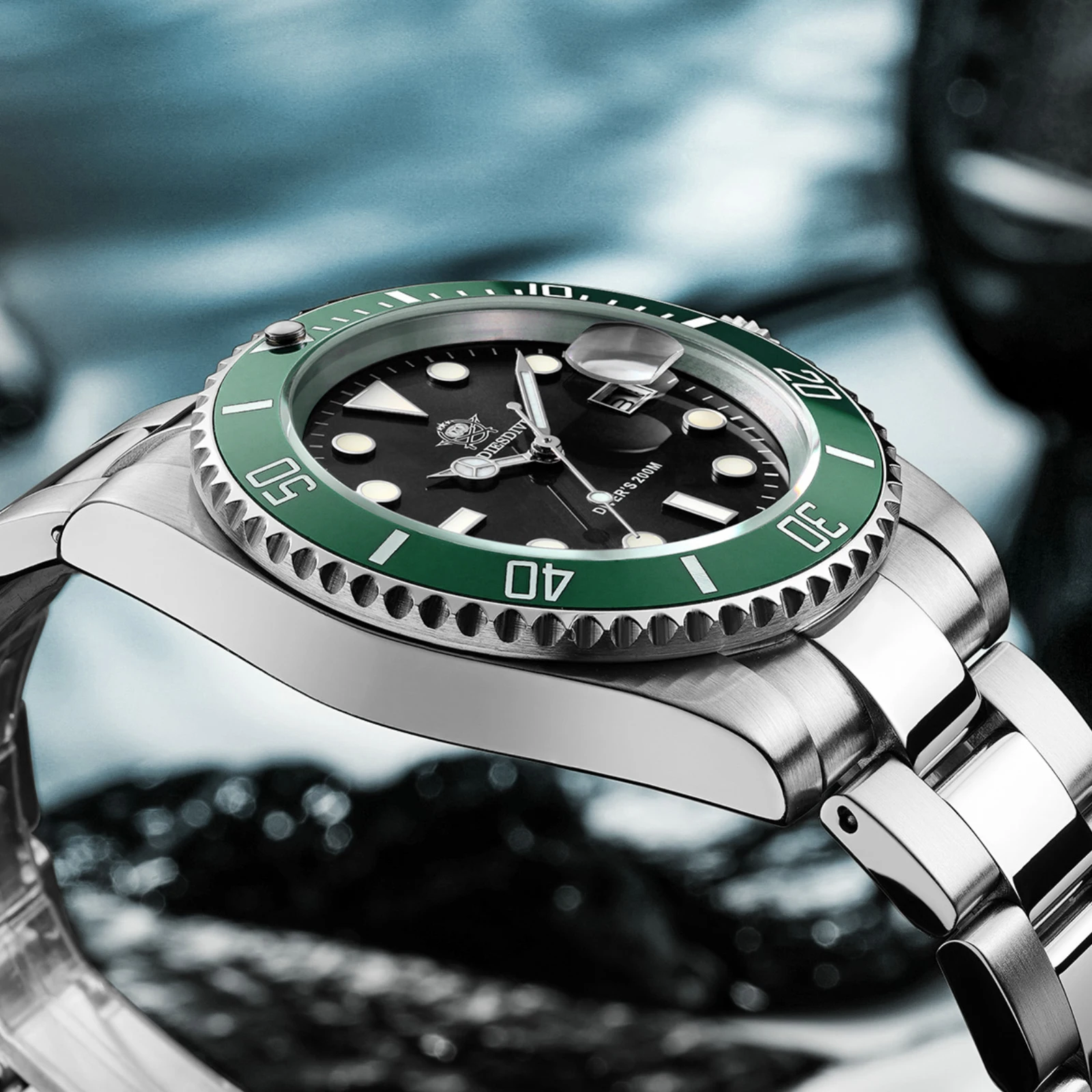 ADDIESDIVE 41mm Men's Diver Quartz Watch Domed Glass Ceramic Bezel Wristwatch Waterproof 200m Super Luminous Stainless Watches - Image 4
