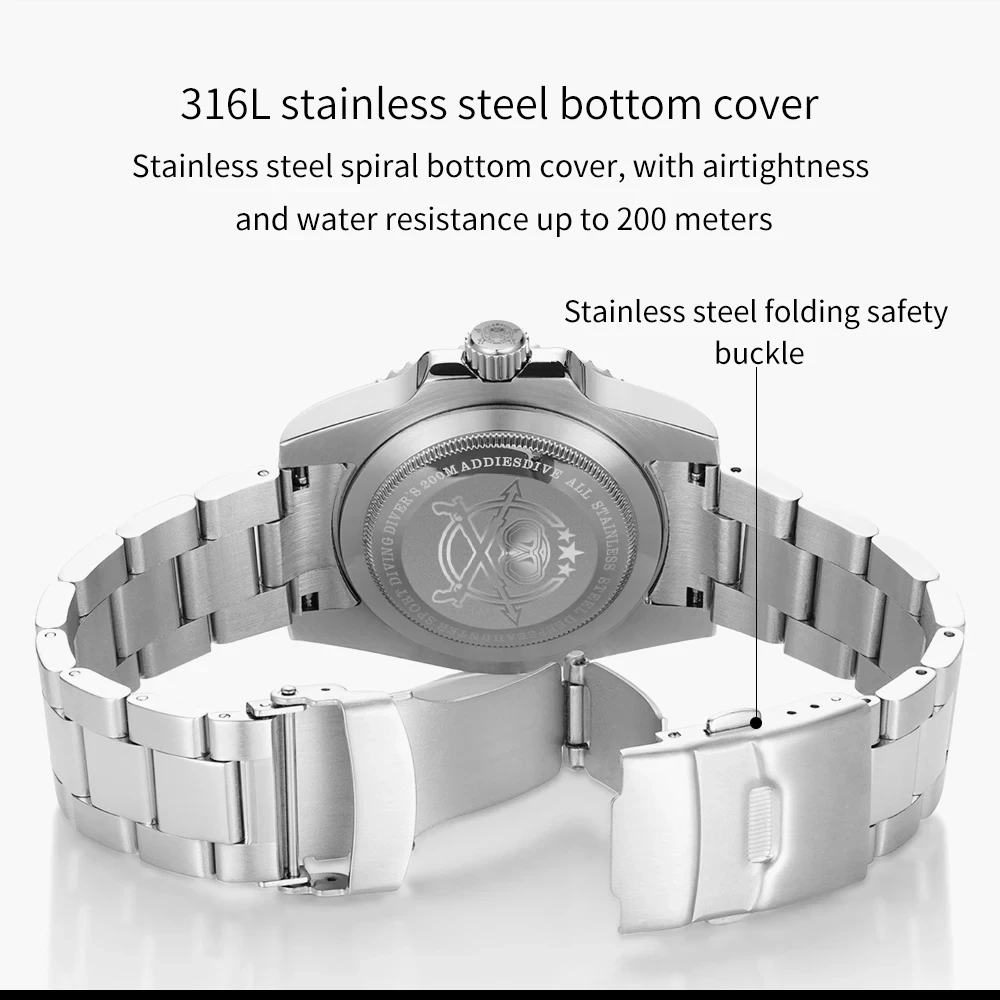 ADDIESDIVE 41mm Men's Diver Quartz Watch Domed Glass Ceramic Bezel Wristwatch Waterproof 200m Super Luminous Stainless Watches - Image 19
