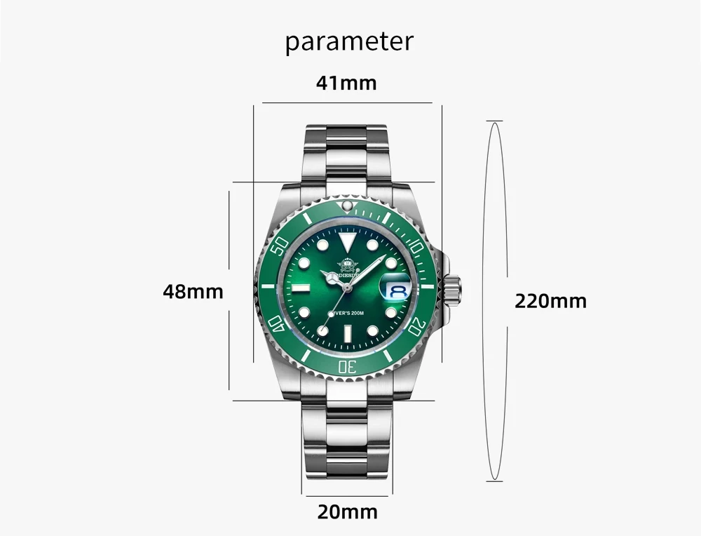 ADDIESDIVE 41mm Men's Diver Quartz Watch Domed Glass Ceramic Bezel Wristwatch Waterproof 200m Super Luminous Stainless Watches - Image 15