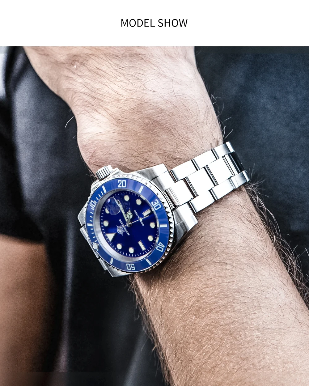 ADDIESDIVE 41mm Men's Diver Quartz Watch Domed Glass Ceramic Bezel Wristwatch Waterproof 200m Super Luminous Stainless Watches - Image 25