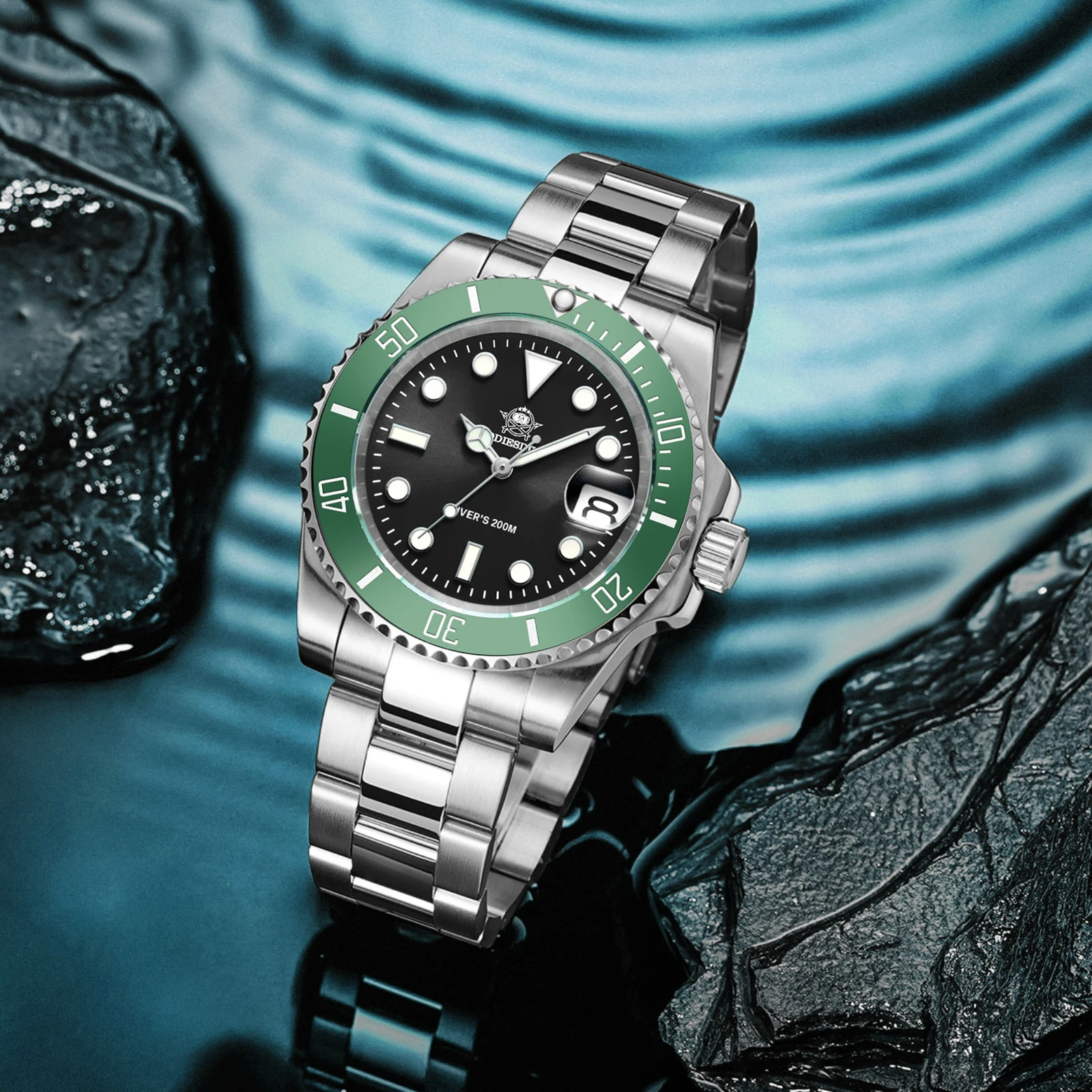 ADDIESDIVE 41mm Men's Diver Quartz Watch Domed Glass Ceramic Bezel Wristwatch Waterproof 200m Super Luminous Stainless Watches - Image 2