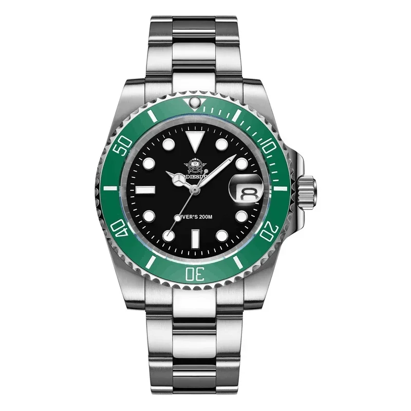 ADDIESDIVE 41mm Men's Diver Quartz Watch Domed Glass Ceramic Bezel Wristwatch Waterproof 200m Super Luminous Stainless Watches