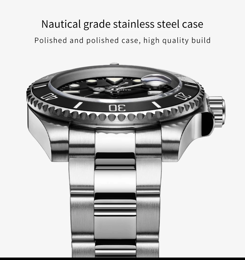 ADDIESDIVE 41mm Men's Diver Quartz Watch Domed Glass Ceramic Bezel Wristwatch Waterproof 200m Super Luminous Stainless Watches - Image 18