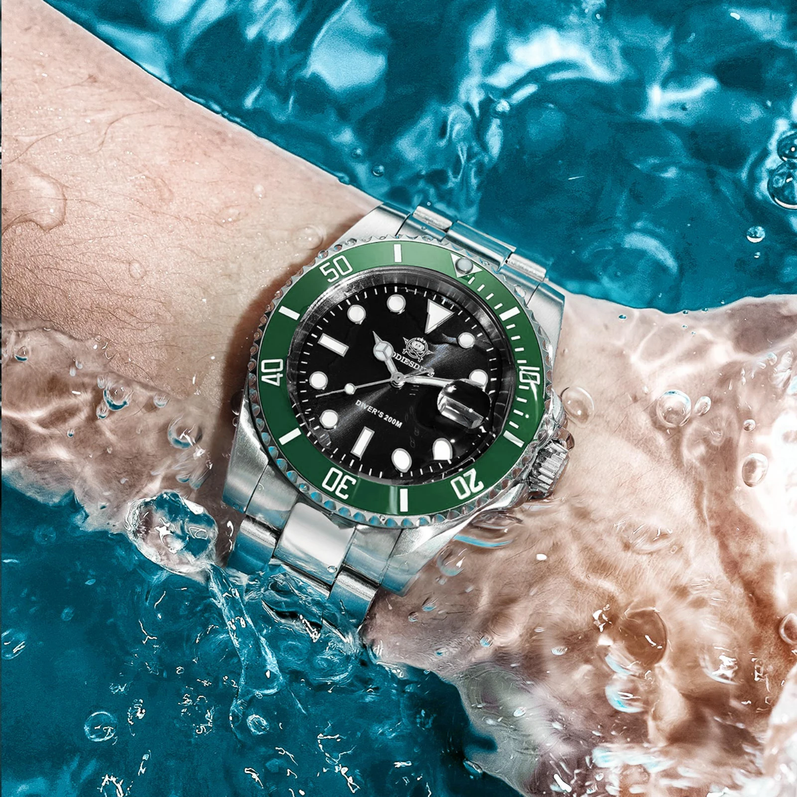 ADDIESDIVE 41mm Men's Diver Quartz Watch Domed Glass Ceramic Bezel Wristwatch Waterproof 200m Super Luminous Stainless Watches - Image 3